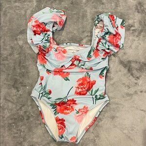 Janie and Jack Floral Puff Sleeve Swimsuit